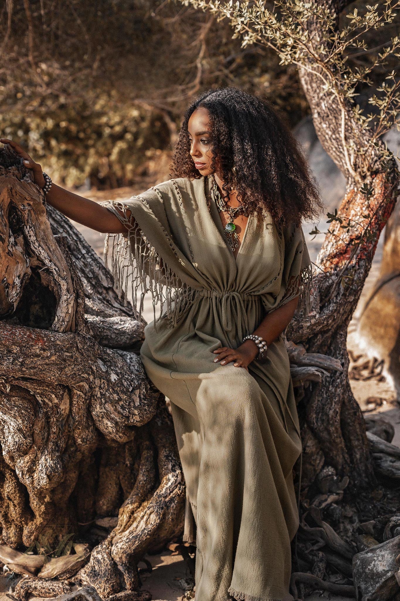 Sage Green Boho Dress • Plus Size Dress for Women •… – AYA SW IDR