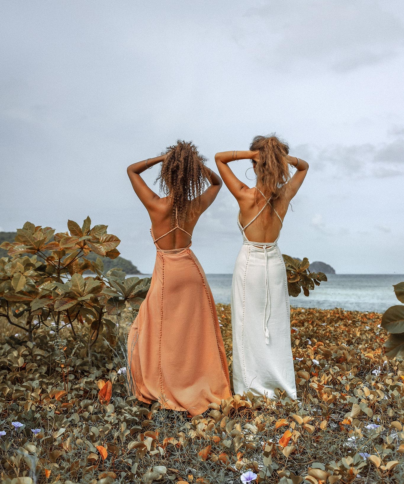 Boho Goddess Dress, Bohemian Dress, Dusty Pink Open Back Dress - AYA Sacred Wear