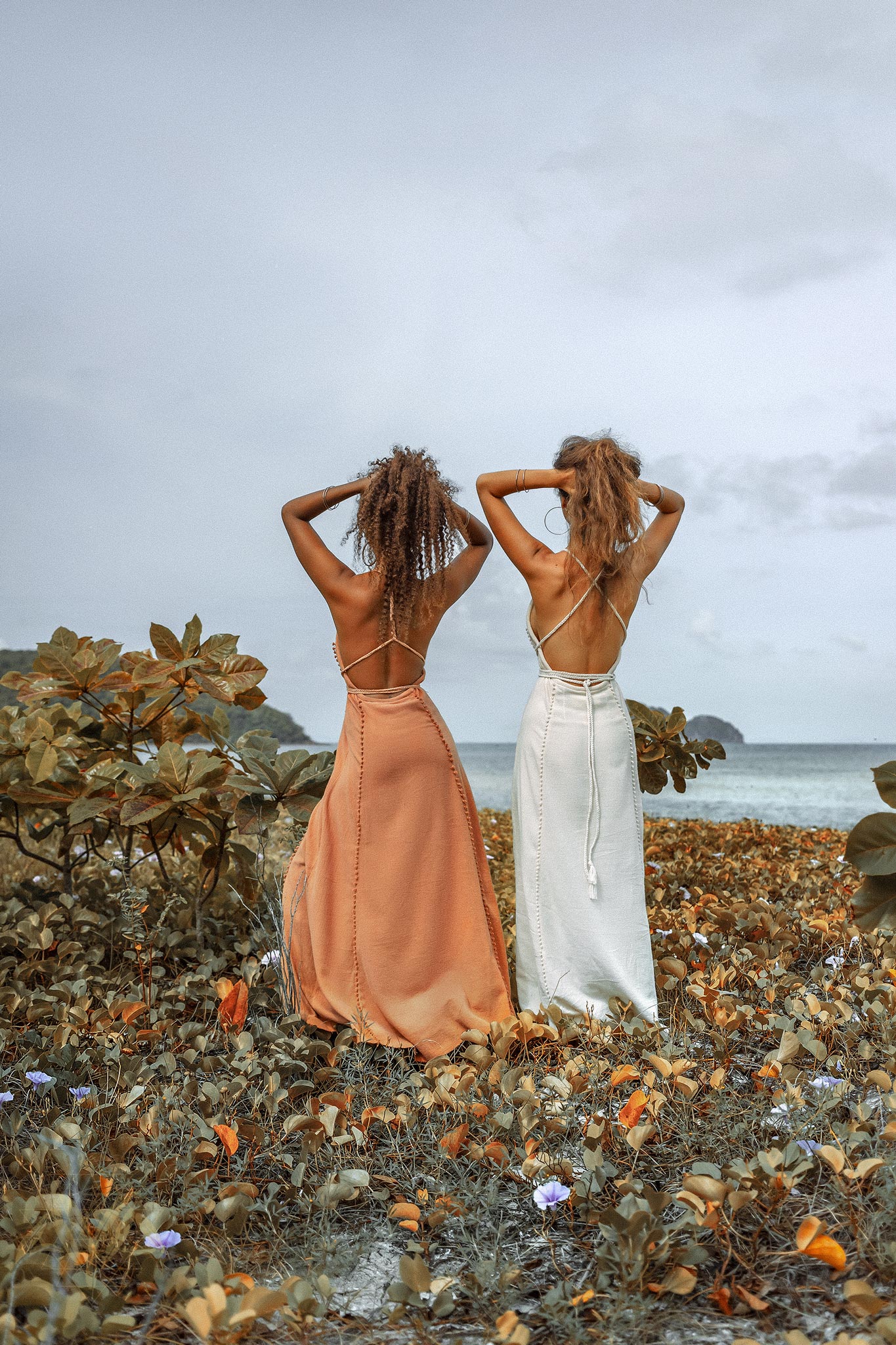 Boho Goddess Dress, Bohemian Dress, Dusty Pink Open Back Dress - AYA Sacred Wear