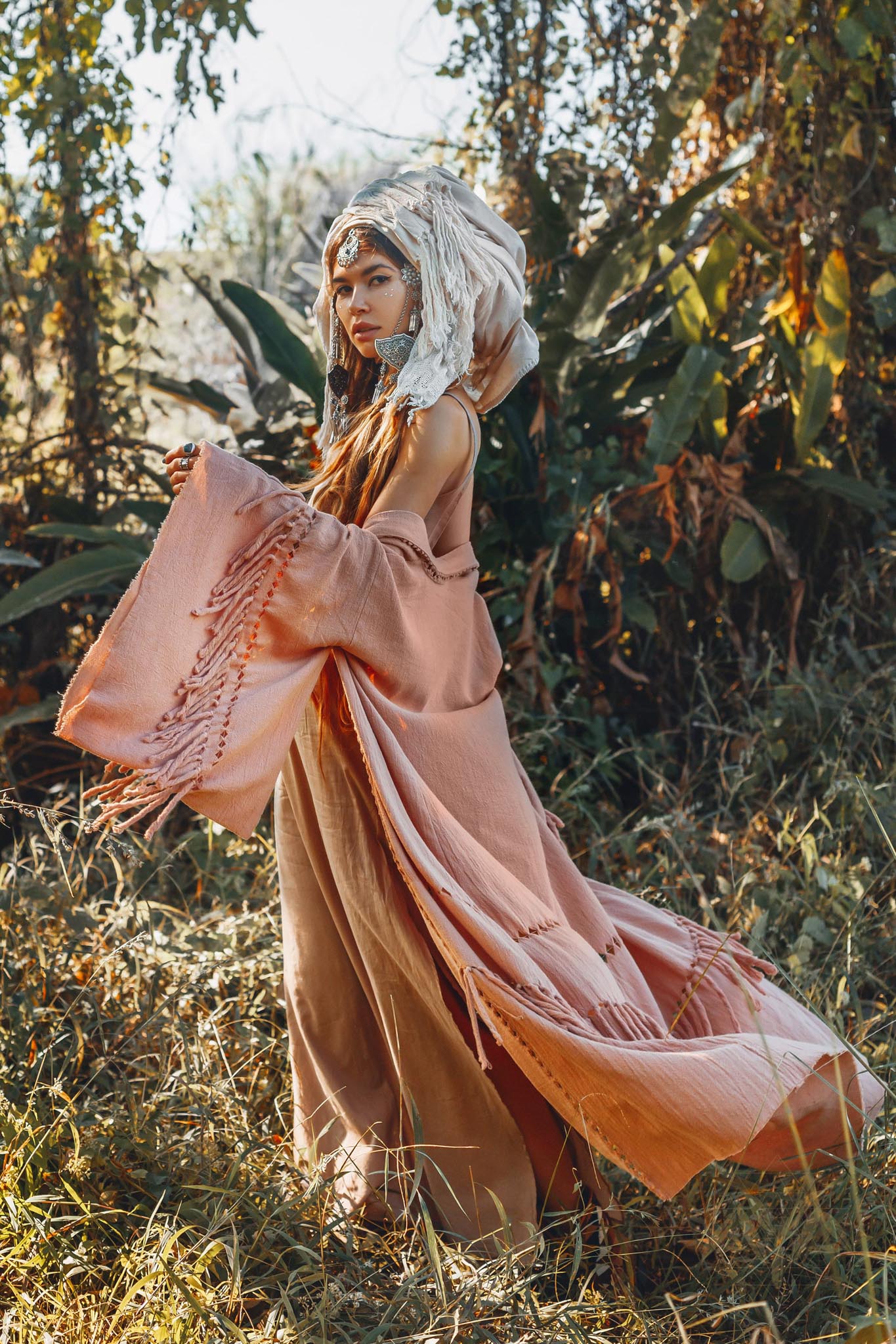 Boho Kimono Cover Up, Wide Sleeve Cardigan Mantle, Cape for Women - AYA Sacred Wear