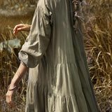 This pale green A-line dress is perfect for a day of shopping!