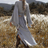 A Bohemian wrap top that is both stylish and comfortable!