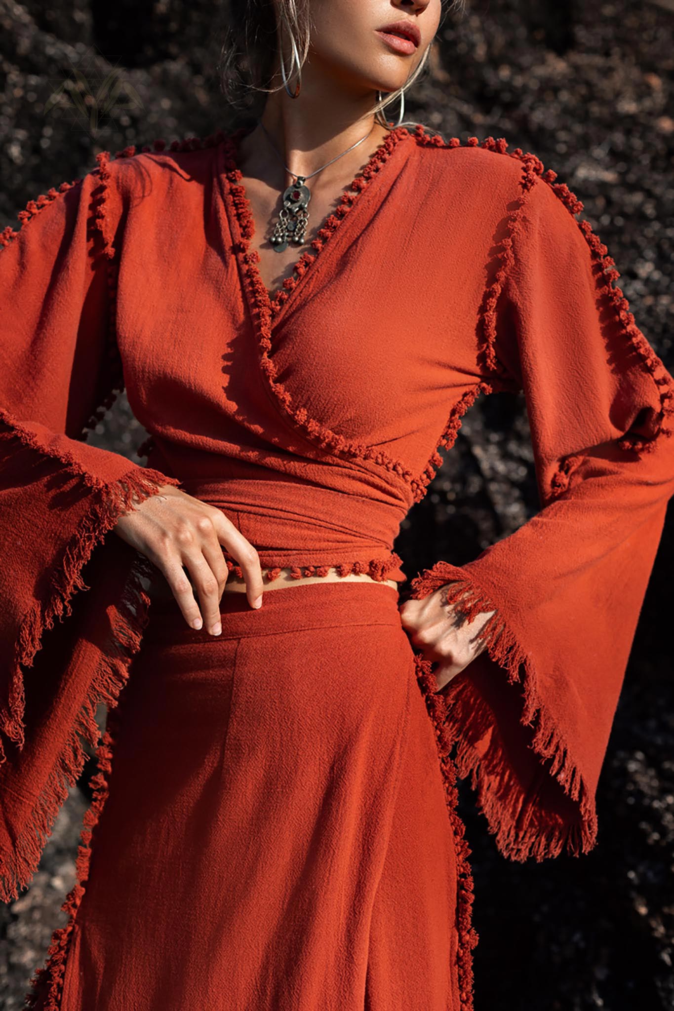 Red Wrap Maxi Skirt Handmade Boho Long Skirt Long Cotton Skirt