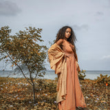 Boho Goddess Dress, Bohemian Dress, Dusty Pink Open Back Dress - AYA Sacred Wear