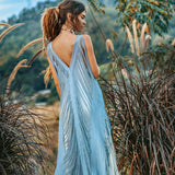 Embrace the trendy bohemian lifestyle with this stunning handwoven and hand-loomed dress!