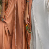 Boho Goddess Dress, Bohemian Dress, Dusty Pink Open Back Dress - AYA Sacred Wear