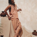 Pale Orange Handwoven Cotton Pants for Men by AYA Sacred Wear