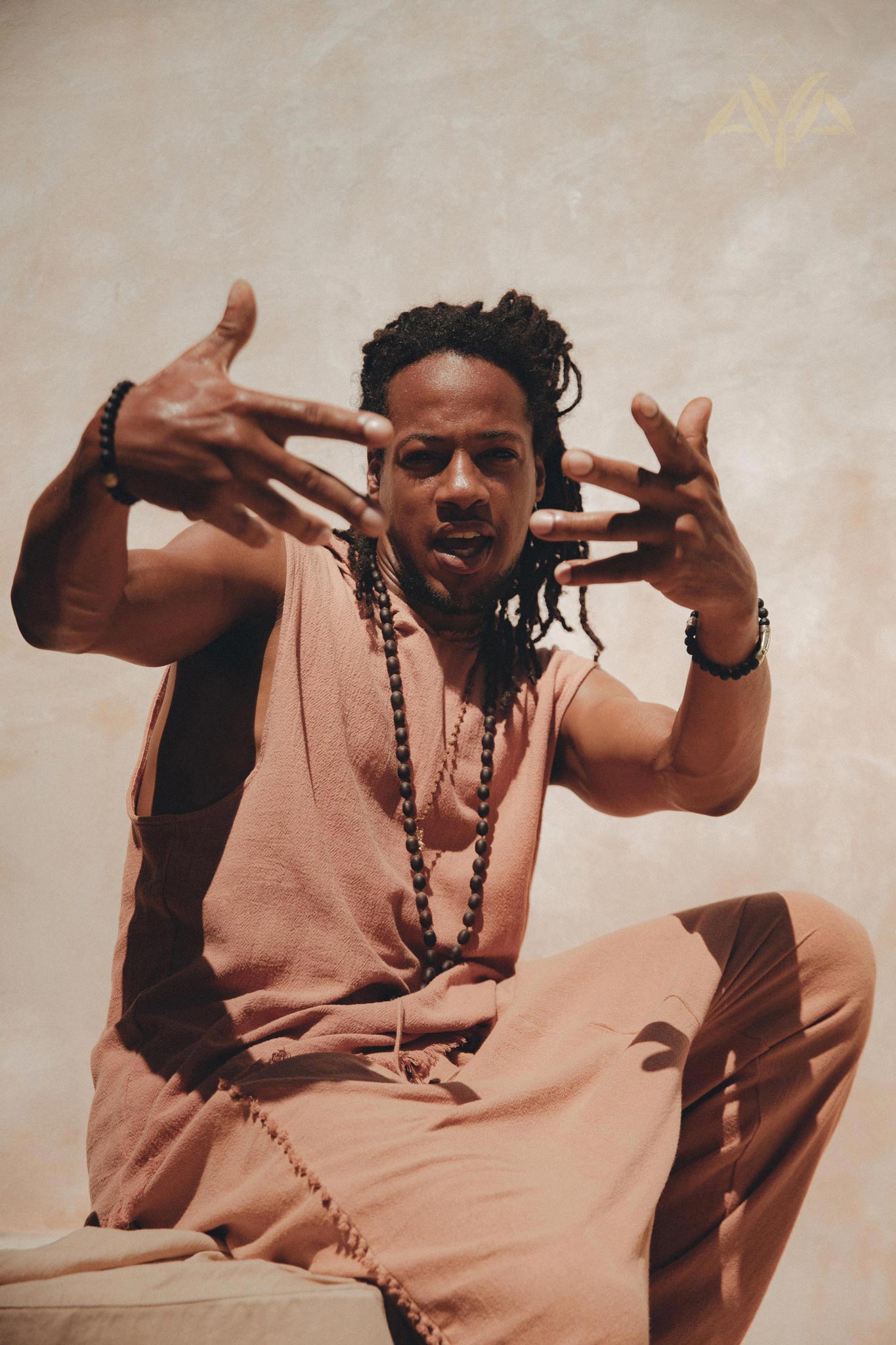 Pale Orange Handwoven Cotton Pants for Men by AYA Sacred Wear