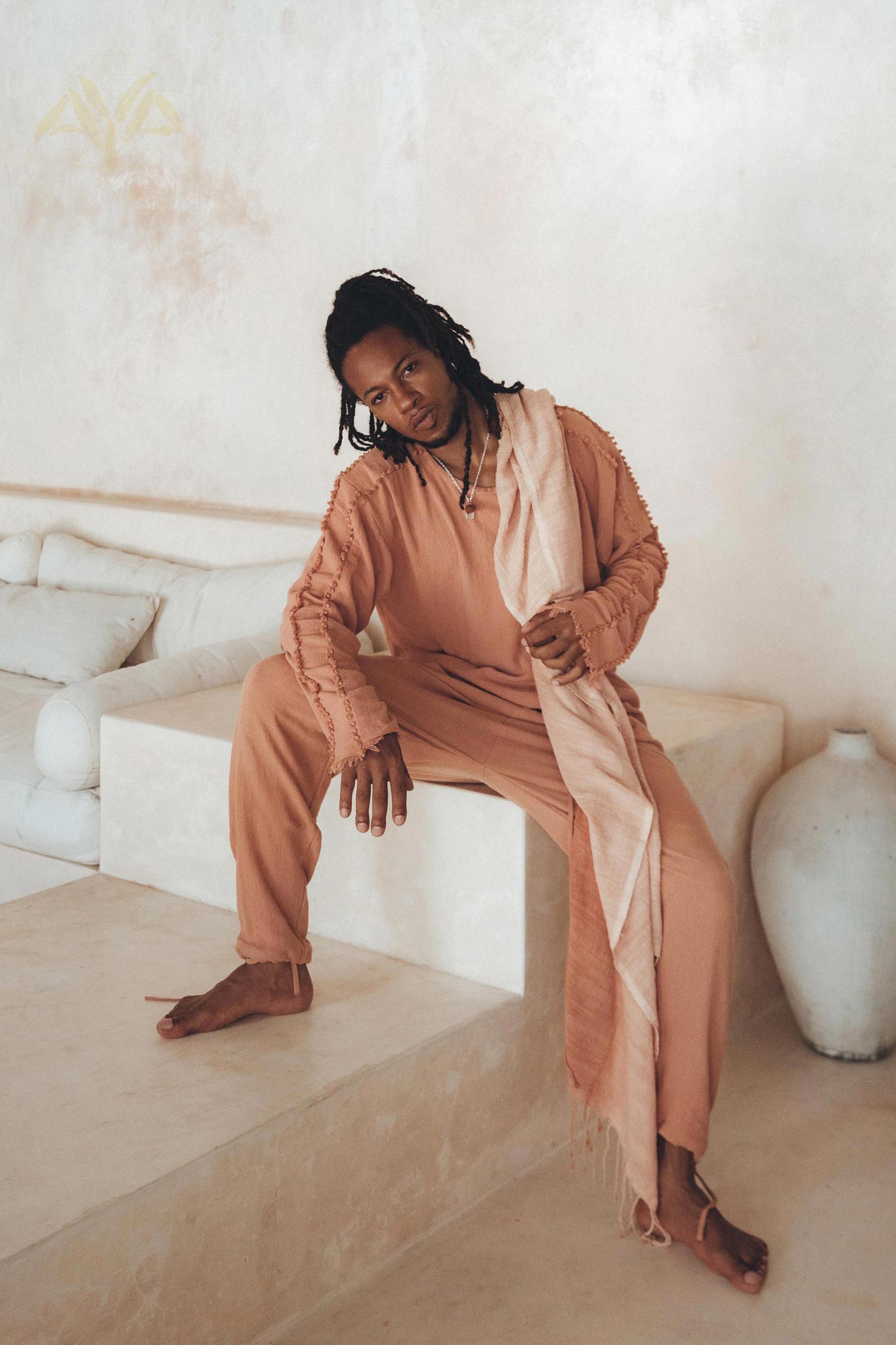 Sandal Wood Colour Long Sleeve Sweatshirts for Men by AYA Sacred Wear