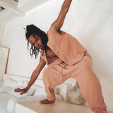 Sandal Wood Colour Hand Embroidered Vest for Men by AYA Sacred Wear