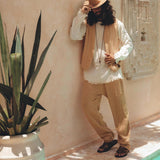 Beige Sand Colour Long Cotton Pants for Men by AYA Sacred Wear
