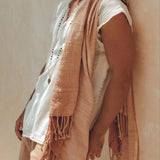 Ombre Botanically Dyed Dusty Pink Cotton Scarf for Men by AYA Sacred Wear