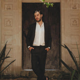 Black Classic Linen Pants for Men by AYA Sacred Wear 