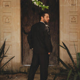 Black Linen Blazer Jacket for Men by AYA Sacred Wear