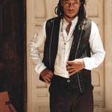 Black Classic Linen Trousers for Men by AYA Sacred Wear