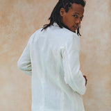 White Linen Blazer Jacket for Men by AYA Sacred Wear