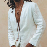 White Linen Blazer Jacket for Men by AYA Sacred Wear
