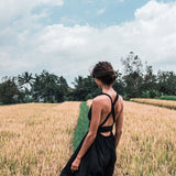 Black Cotton Bohemian Maxi Dress Convertible Dress - AYA Sacred Wear