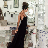 Black Cotton Boho Goddess Cocktail Slip Dress - AYA Sacred Wear