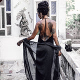 Black Cotton Boho Goddess Cocktail Slip Dress - AYA Sacred Wear