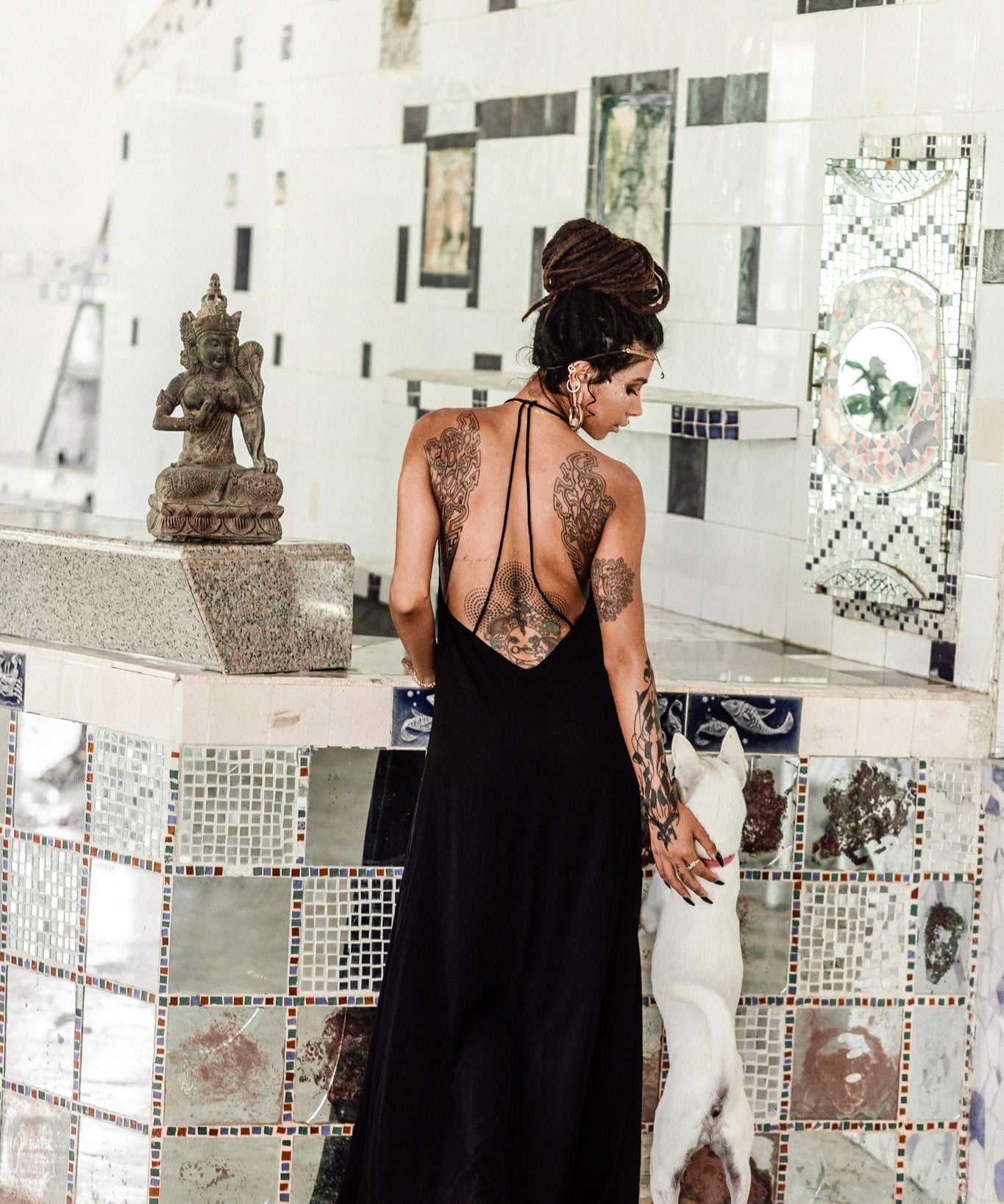 Black Cotton Boho Goddess Cocktail Slip Dress - AYA Sacred Wear