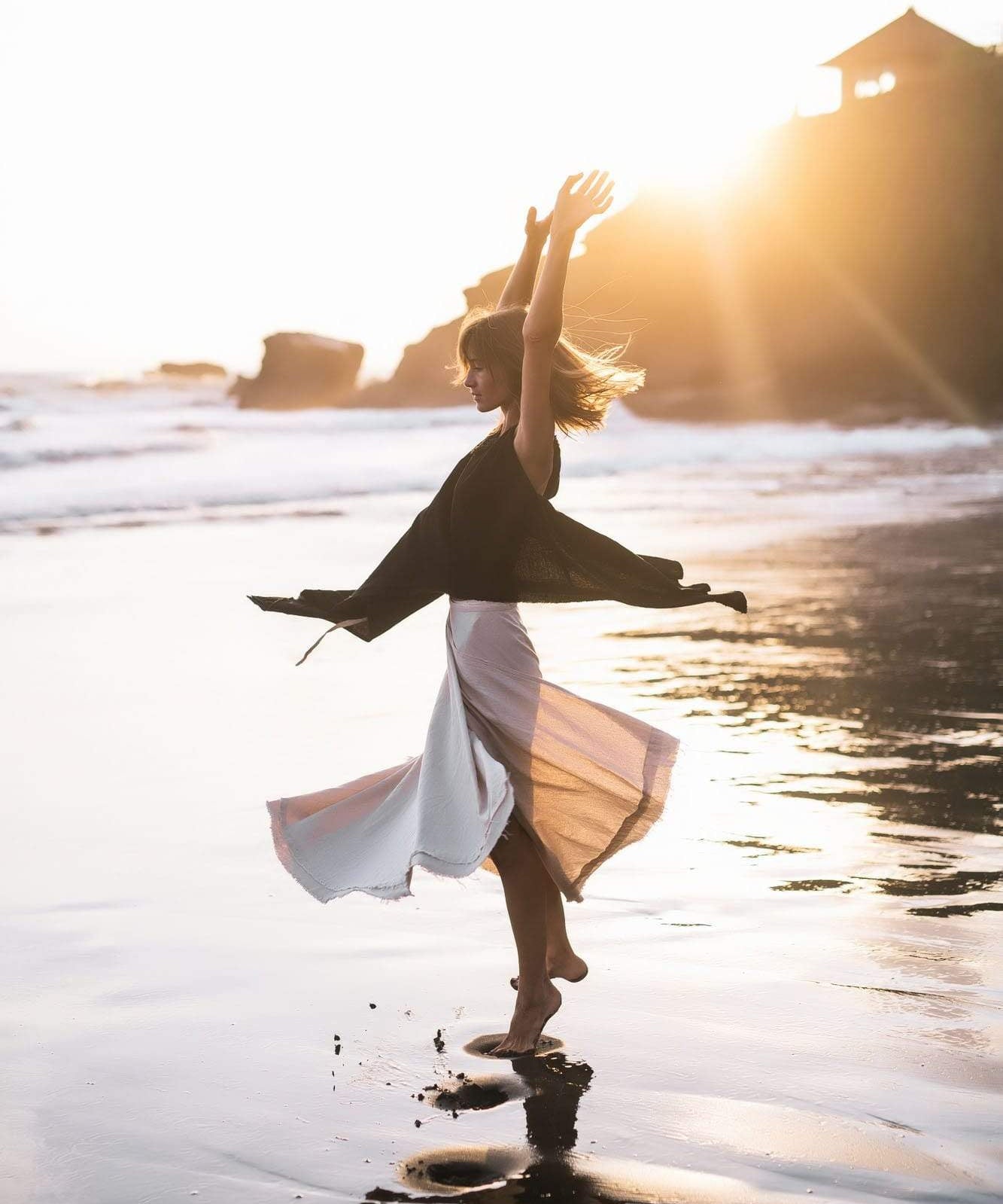 Black Linen Boho Top For Women - AYA Sacred Wear