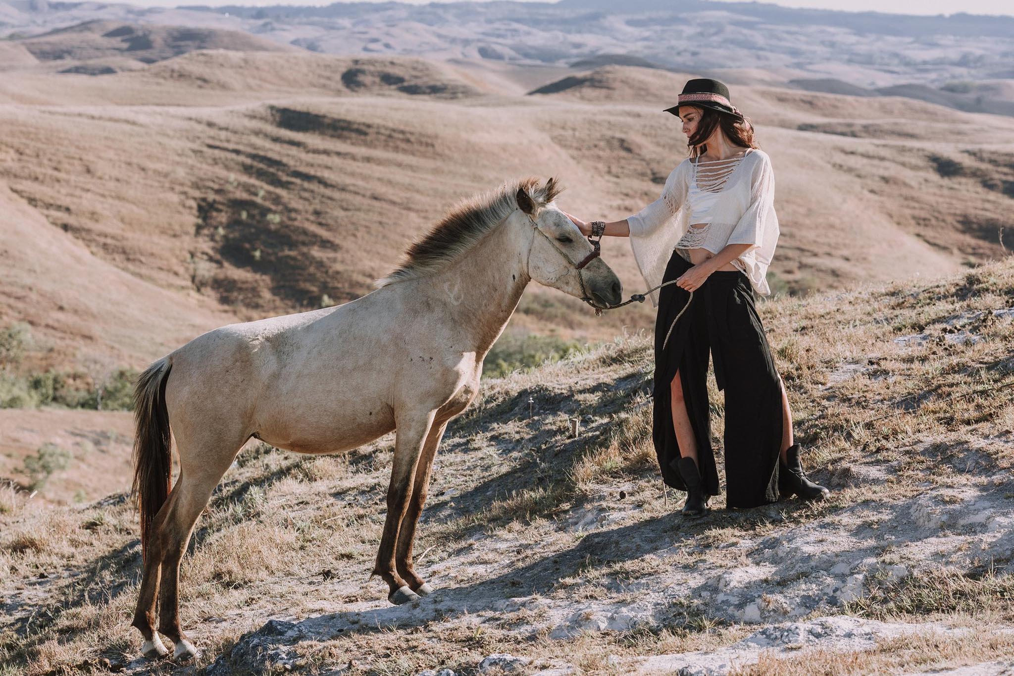Black Linen Pants Boho Yoga Pants - AYA Sacred Wear