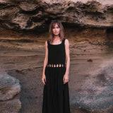 Black Tribal Boho Bohemian Cotton Dress aka "Tribal Soul Dress" - AYA Sacred Wear