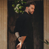 Black Handwoven Cotton Oversized Shirt for Men by AYA Sacred Wear