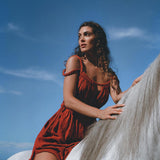 Red Greek Goddess Prom Boho Dress by AYA Sacred Wear