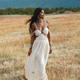 Ananda Lālita Dress Ivory Colour – Linen Organic Goddess Gown - AYA SW IDR