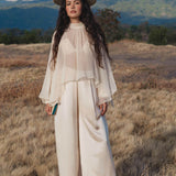 Apsara Pants Cream Colour – Pure Silk Flowy Pants - AYA SW IDR