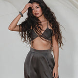 Apsara Pants in Asphalt Gray – Pure Silk Flowy Pants - AYA SW IDR