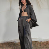 Apsara Pants in BLACK – Pure Silk Flowy Pants - AYA SW IDR