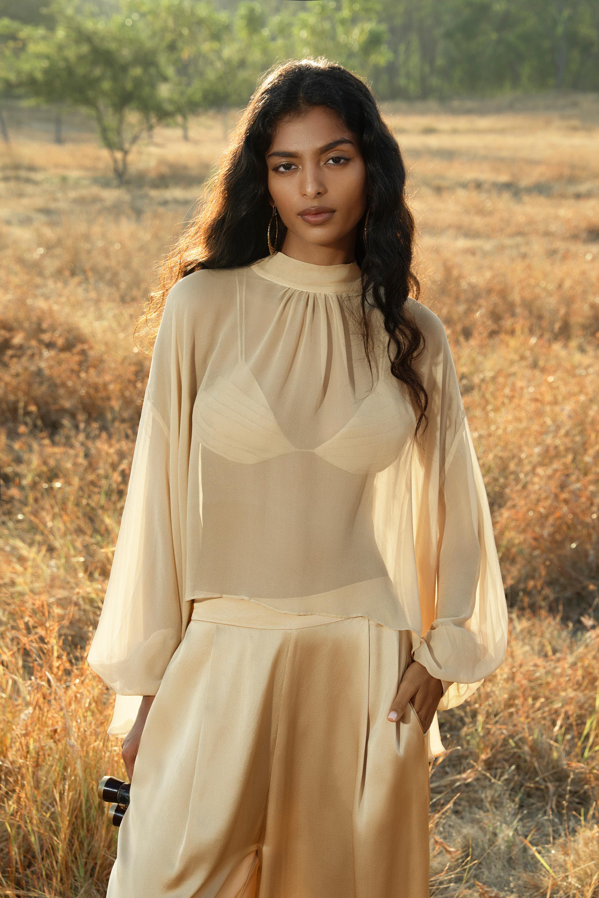 Apsara Pants Inka Gold – Pure Silk Flowy Pants - AYA SW IDR