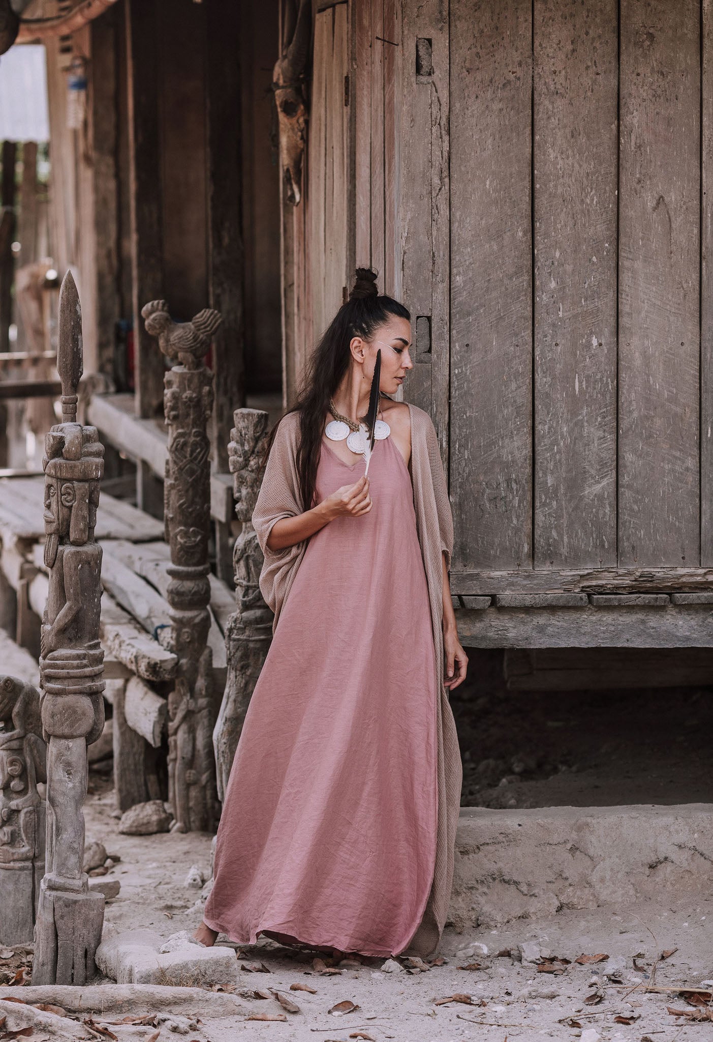 Bamboo Net Boho Kimono Cover - up - AYA SW IDR