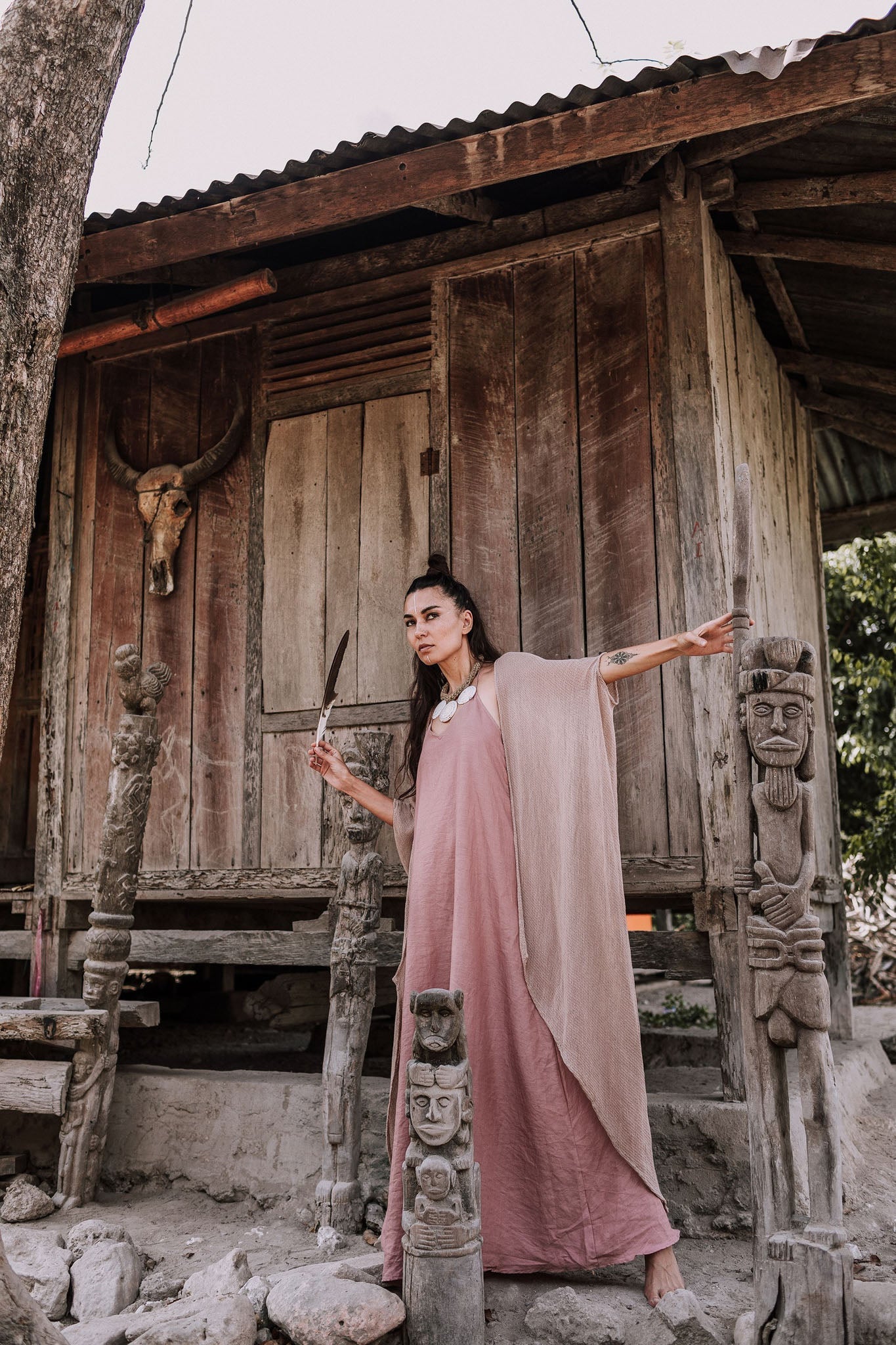 Bamboo Net Boho Kimono Cover - up - AYA SW IDR