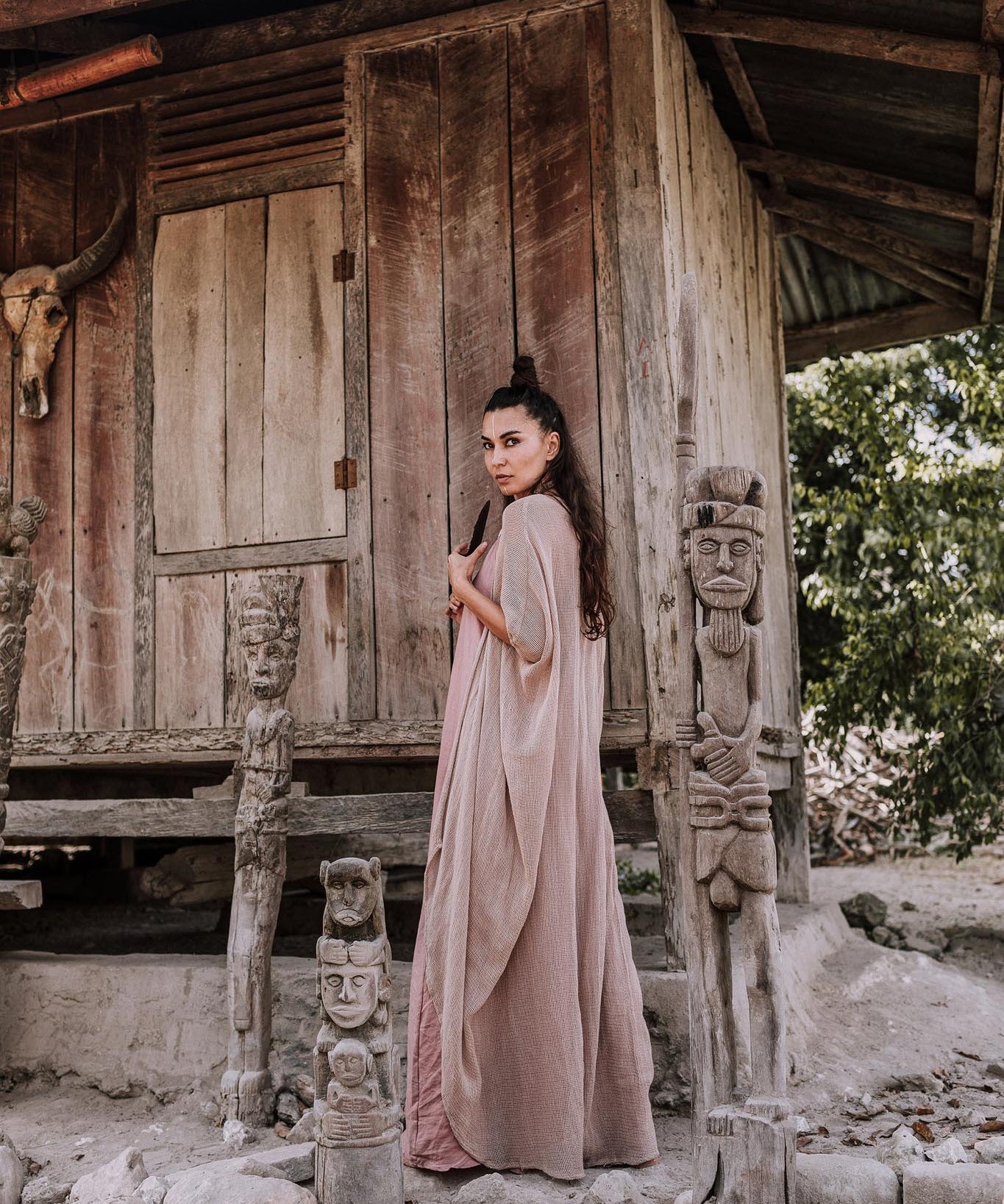Bamboo Net Boho Kimono Cover - up - AYA SW IDR
