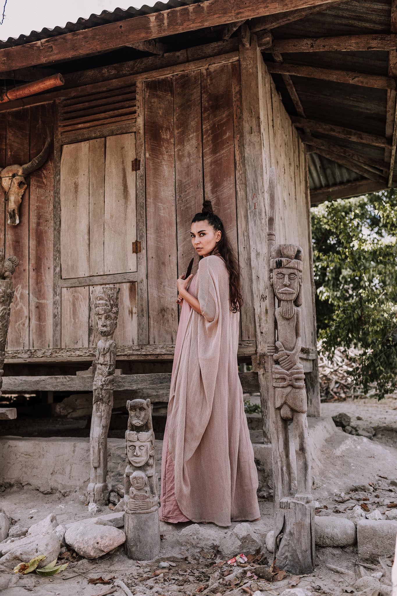 Bamboo Net Boho Kimono Cover - up - AYA SW IDR