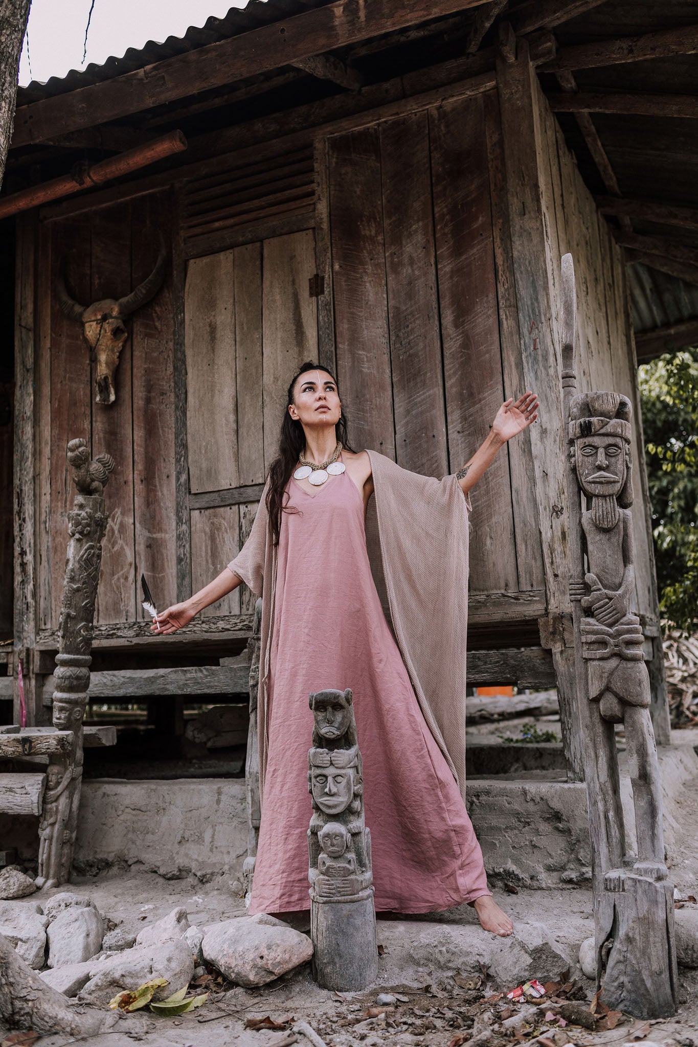 Bamboo Net Boho Kimono Cover - up - AYA SW IDR