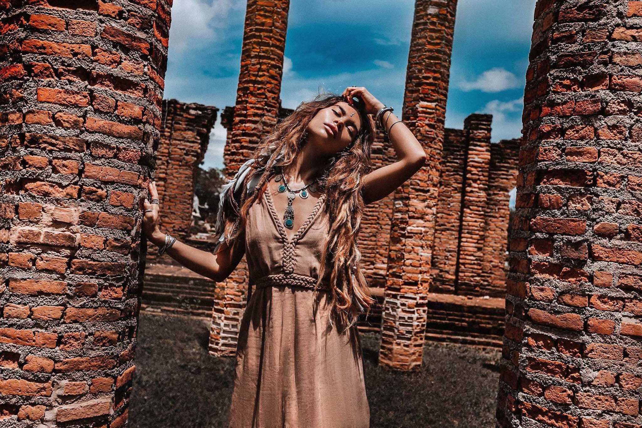 Beige Nomad Spirit Dress (Adjustable size, multiway dress) - AYA SW IDR