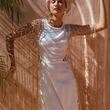 Make a Statement in Aya Sacred Wear’s Powder Pink Summer Net Cover Up 