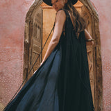 Black Athena Cape • Summer Beach Kaftan • Boho Long Robe • Greek Goddess Cape Dress - AYA SW IDR