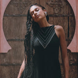 Black Bhakti Dress • Boho Ring Bells Dress • Minimalist Cocktail Dress • Handmade dress - AYA SW IDR