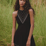 Black Bhakti Dress • Boho Ring Bells Dress • Minimalist Cocktail Dress • Handmade dress - AYA SW IDR