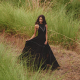 Black Bhakti Dress • Boho Ring Bells Dress • Minimalist Cocktail Dress • Handmade dress - AYA SW IDR