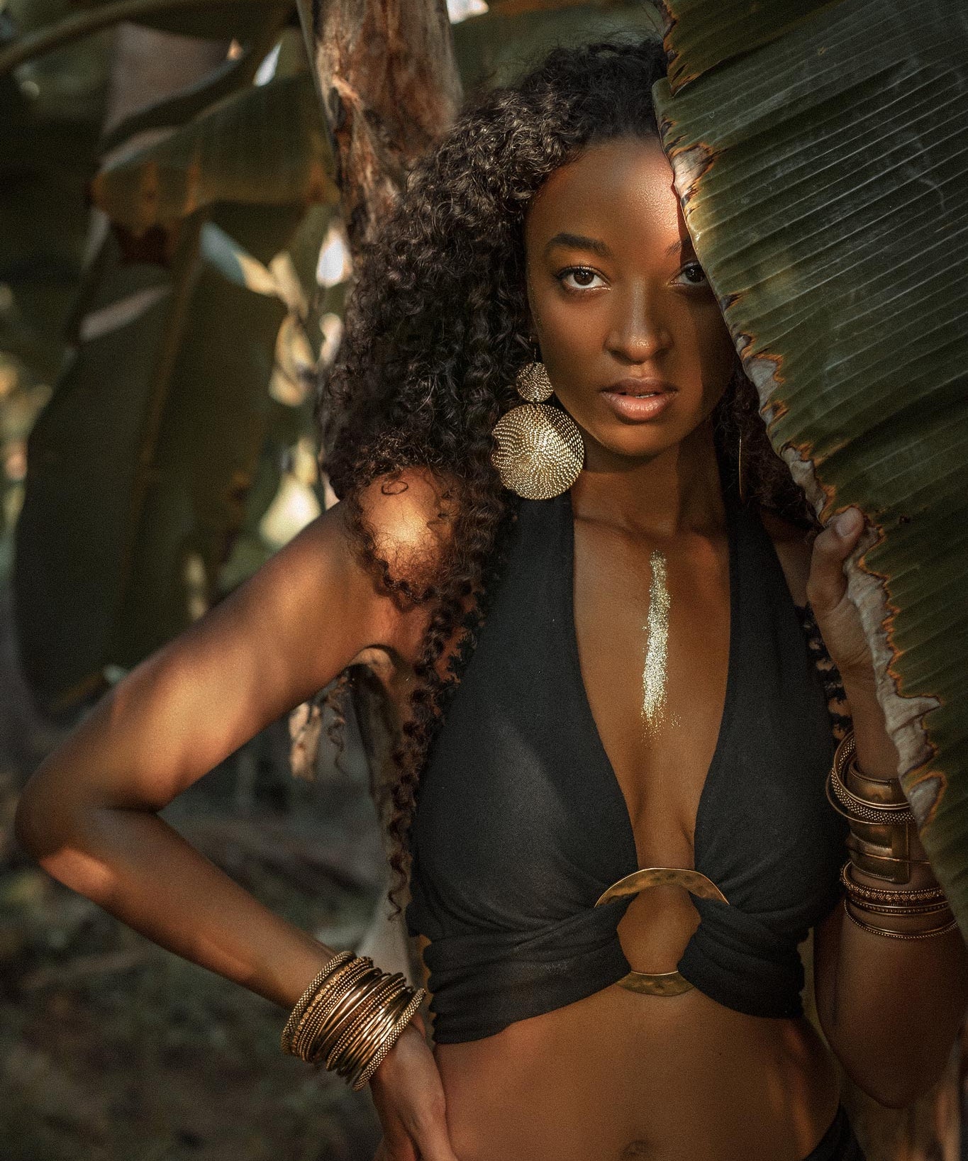 Black Boho Crop Top • Bohemian Top with Handmade Knots - AYA SW IDR