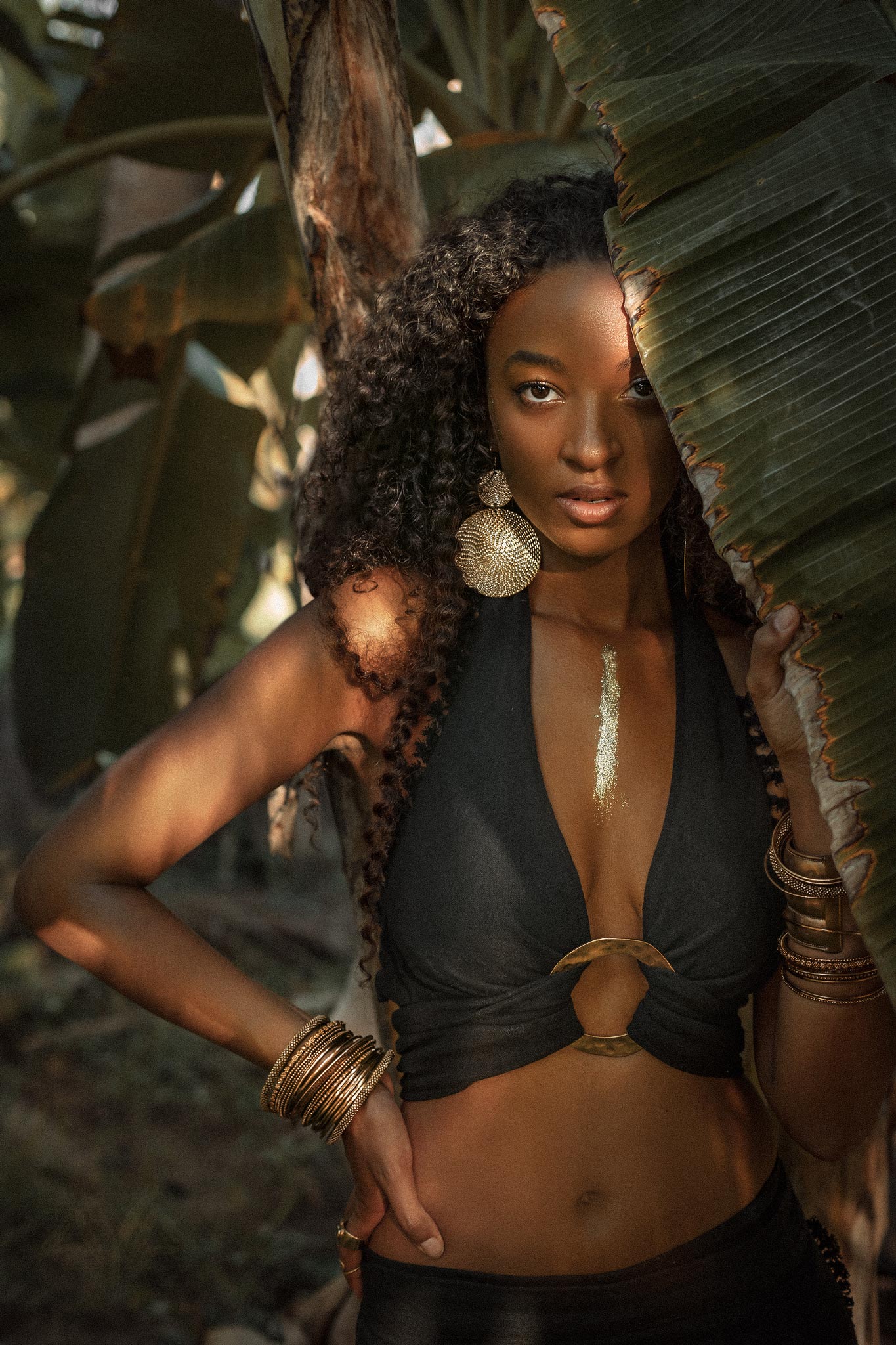 Black Boho Crop Top • Bohemian Top with Handmade Knots - AYA SW IDR