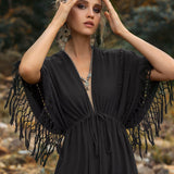 Black Boho Dress • Boho Goddess Dress • Maxi Bridesmaid Dress - AYA SW IDR