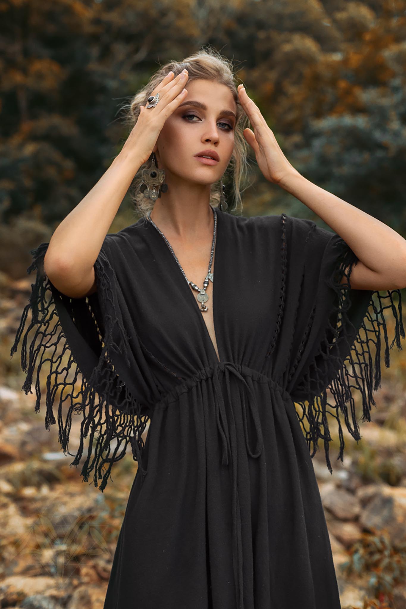 Black Boho Dress • Boho Goddess Dress • Maxi Bridesmaid Dress - AYA SW IDR